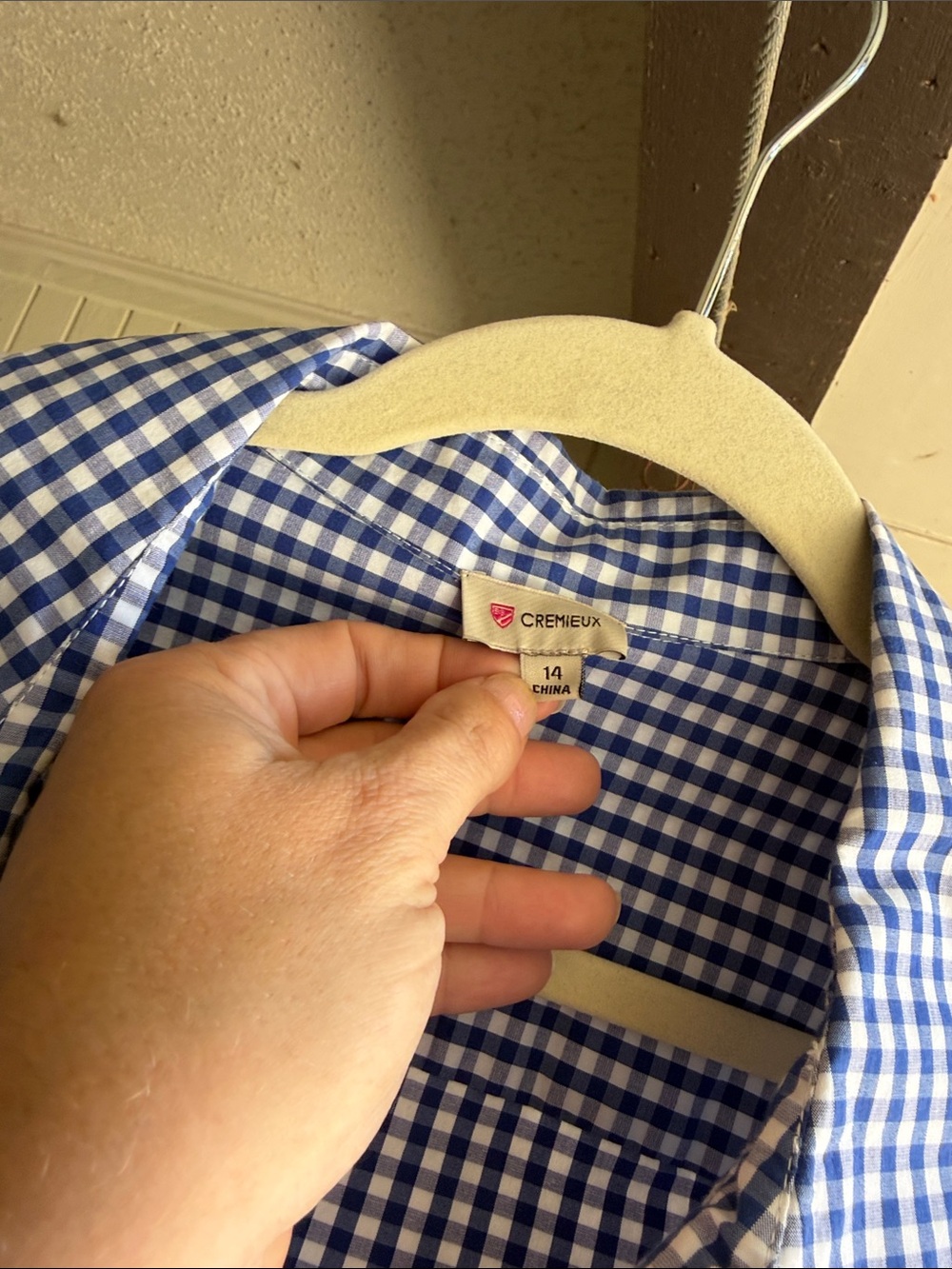 Daniel Cremieux Blue and White Gingham Long-Sleeve Dress - Picture 2 of 4